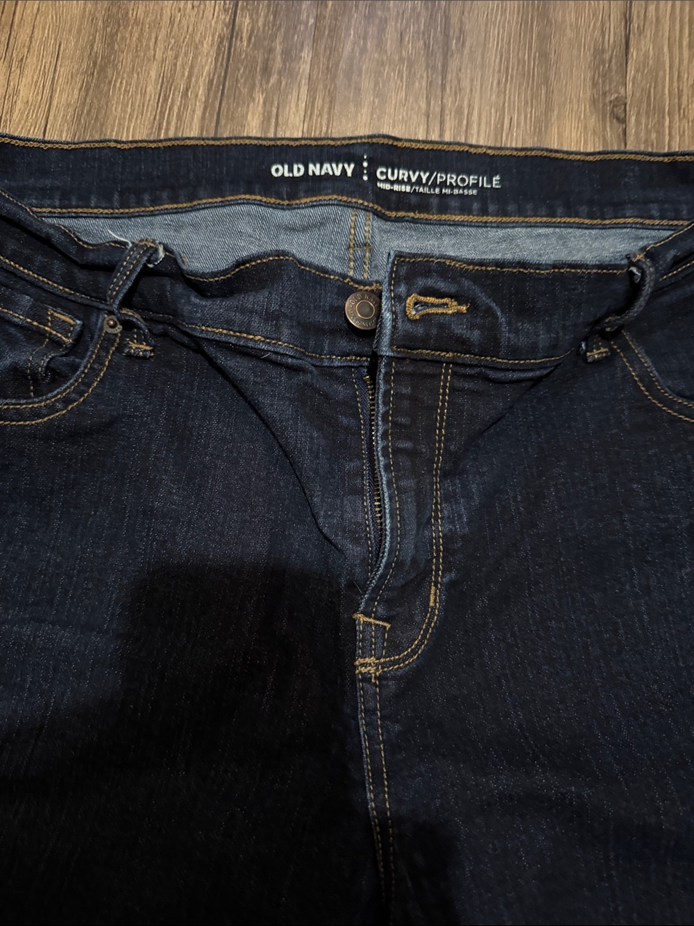Old Navy Curvy/Profile Dark Indigo Jeans Size 14 Short like Brand New